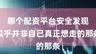 哪个配资平台安全发现似乎并非自己真正想走的那条