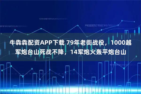 牛犇犇配资APP下载 79年老街战役，1000越军炮台山死战不降，14军炮火轰平炮台山